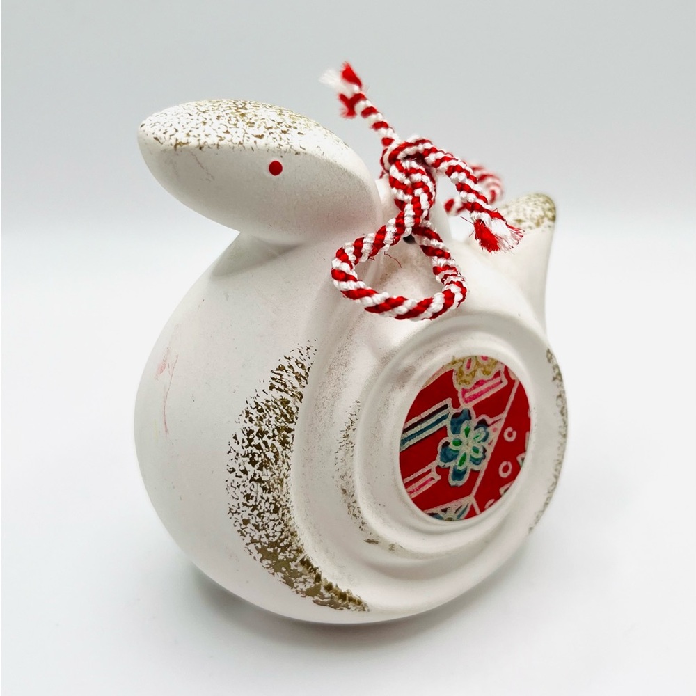 Vintage Japanese Zodiac Ornament Snake Dorei Bell Clay